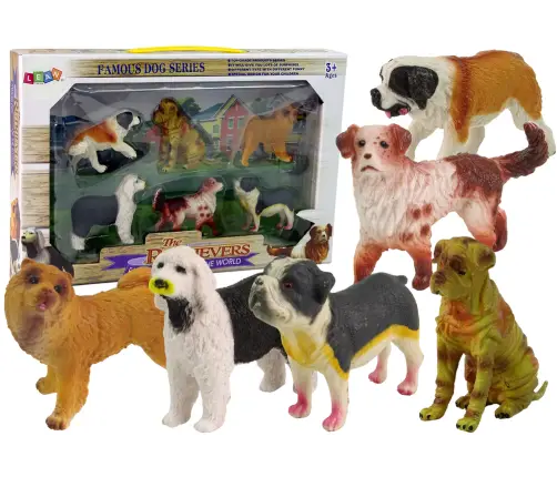 Set of Dog Figurines Dogs of Breeds 6 elements
