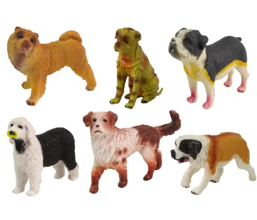 Set of Dog Figurines Dogs of Breeds 6 elements