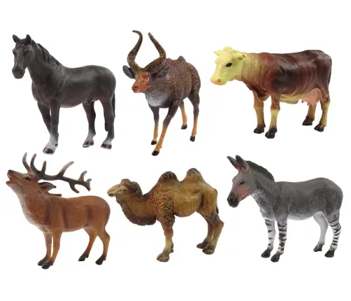 Set of Domestic Animals Forest Deer Cow