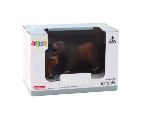 Set of 2 Figures Brown bear with cub  Forest Animals series