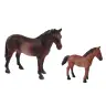 Set of 2 figurines Horse with foal and pen