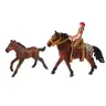 Set of 2 figurines Horse and foal in a corral + Rider