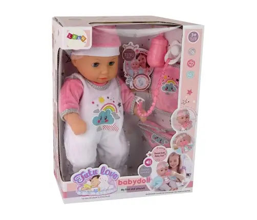Baby Doll Sound Pacifier Bib Pink White Cloud Pyjamas