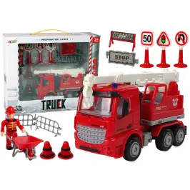 Fire Brigade Set Crane Road Signs Firefighter