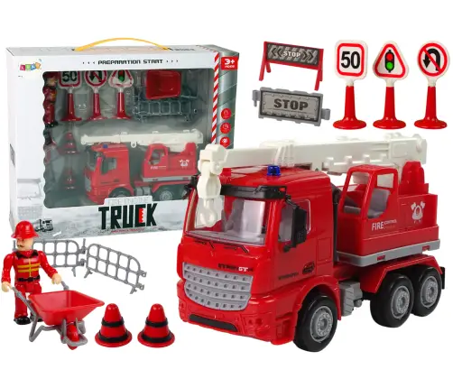 Fire Brigade Set Crane Road Signs Firefighter Fire Brigade Set Crane Road Signs Firefighter