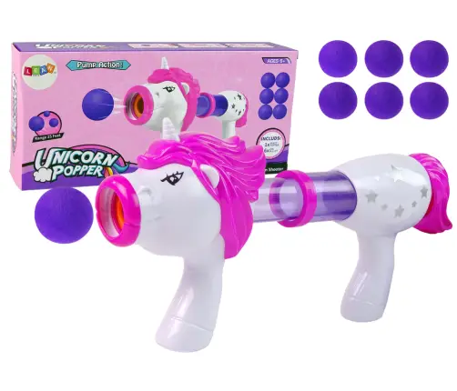 Soft Ball Launcher Gun Unicorn Pink