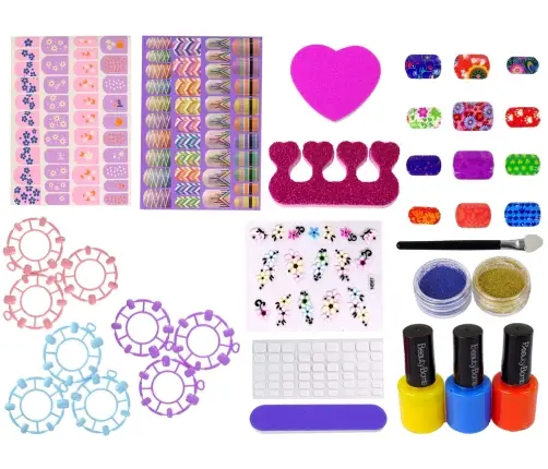 Nail Painting Set Nail Lacquers Stickers Patterns Glitters