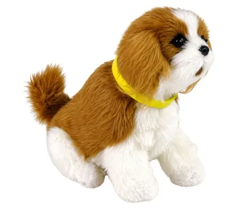 Interactive Plush Dog Soft fur Cavalier breed Stroke its head and learn its functions