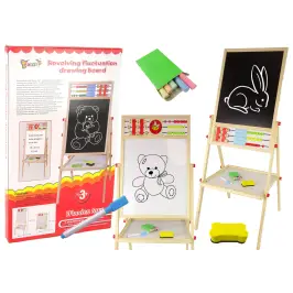 Wooden education board 2in1 Magnetic-chalkboard + Accessories Counting Table Multiplication Alphabet