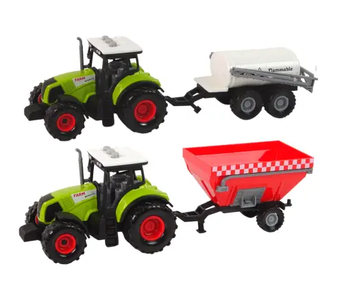 Farmer Tractor Set + 2 Farm Machines Farm Truck Set