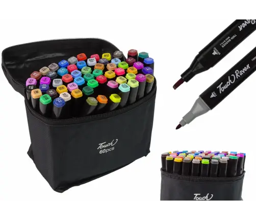 Set of 60 Double-sided Alcohol Markers Pro Touch + Bag