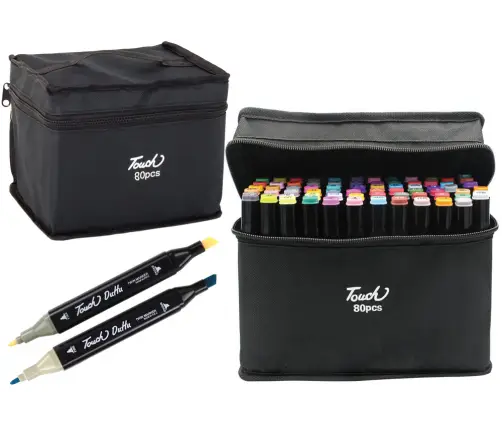 Markers 80 Pieces Colored Double-Sided Portable Bag