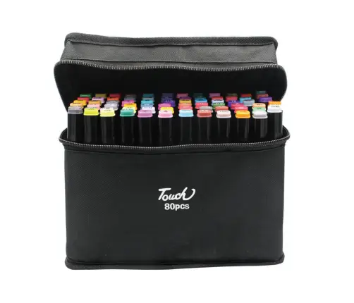 Markers 80 Pieces Colored Double-Sided Portable Bag