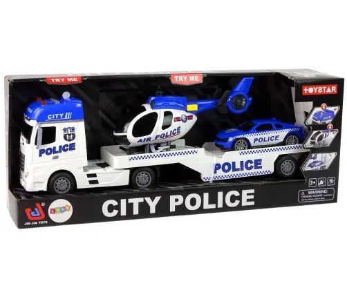Police Car Transporter Kit Helicopter Sound Lights Police Car Transporter Kit Helicopter Sound Lights