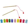 Wooden Fish Catching Game 2 Fishing Rods Kitten