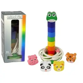 Wooden Pyramid Educational String Puzzle Animals Wooden Pyramid Educational String Puzzle Animals