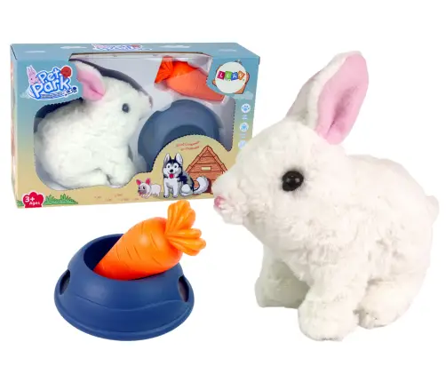 Interactive Bunny Rabbit Mascot White Carrot Bowl