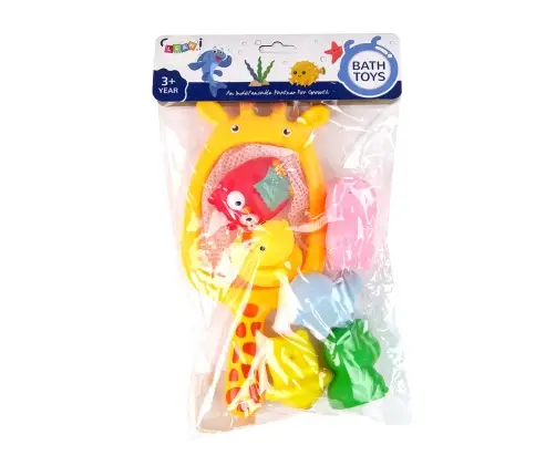 Rubber Mesh Giraffe Bathing Animal Set