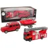Fire brigade vehicle set pull motorboat Jeep Red