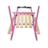 Metal Sled with Push Bar Backrest Strap Pink