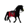 Velvet Figure Black Horse Red Saddle