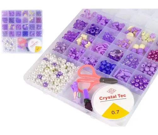 Jewellery Making Bead Set Purple Clips