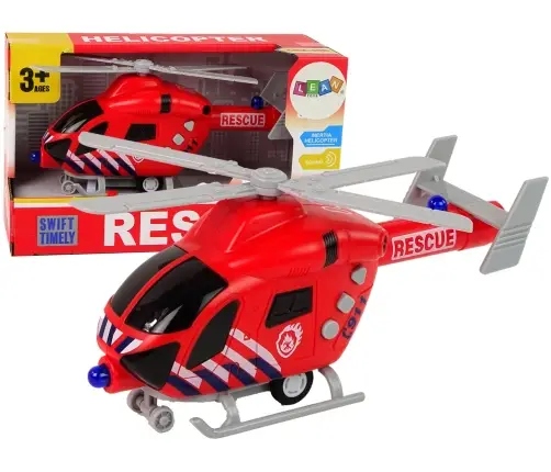 Fire Brigade Rescue Helicopter Red Sound Lights Propellers