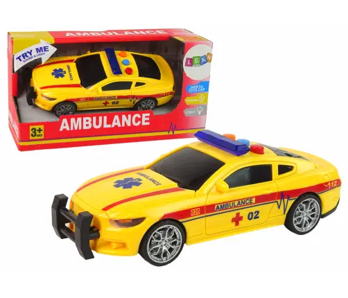 Sports Car Ambulance Lights Sound Yellow Sports Car Ambulance Lights Sound Yellow