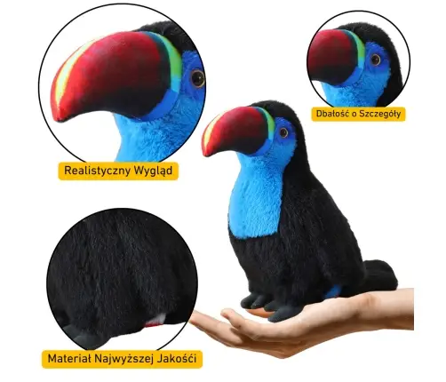 Plīša tukanis rotaļlieta 35 cm Blue