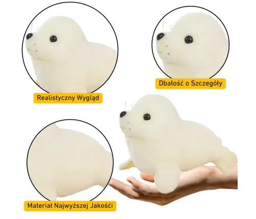 Plush Seal Plush Toy Mascot Cuddly Toy White 24cm
