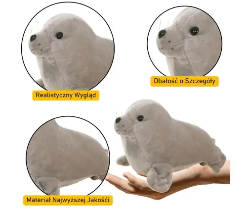 Plush Seal Plush Toy Mascot Cuddly Toy Gray 20cm