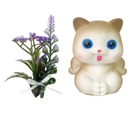 Кукла Эмили с косичками, котенком и цветами Кукла Эмили с косичками, котенком и цветами