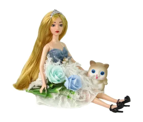 Lelle Emily ar ziediem un kaķi