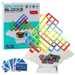Tetris Tower Balancing Skill Game 48 Blocks 22 Color Cards Tetris Tower Balancing Skill Game 48 Blocks 22 Color Cards