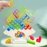 Tetris Tower Balancing Skill Game 48 Blocks 22 Color Cards