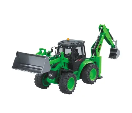 Remote Control Backhoe Loader RC Lights Sound Green Huina 1:14