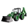 Remote Control Backhoe Loader RC Lights Sound Green Huina 1:14