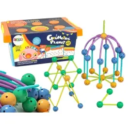 Konstrukcijas ģeometrisko kluču komplekts 142 gab.