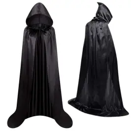Cape with Hood Carnival Halloween Black 150cm