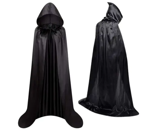 Hooded Cape Carnival Halloween Black 180cm Hooded Cape Carnival Halloween Black 180cm