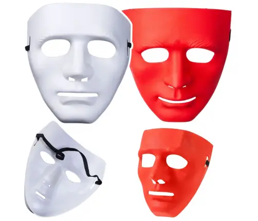 Mask Anonymous Carnival Halloween On Elastic White Red Mask Anonymous Carnival Halloween On Elastic White Red