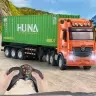 RC Remote Control Truck with Container HUINA Lights and Sounds 1:18