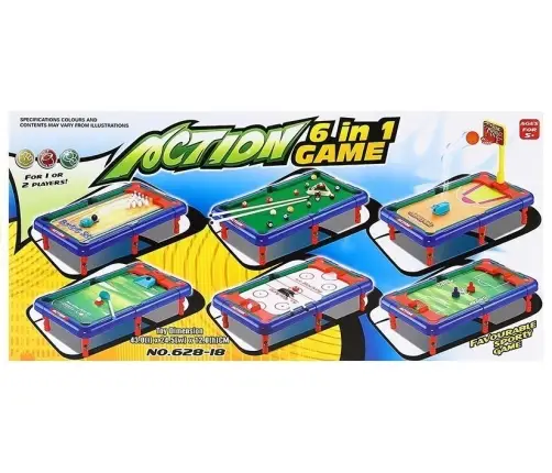 6in1 Table with Replaceable Game Boards Accessories Football Basketball Snooker