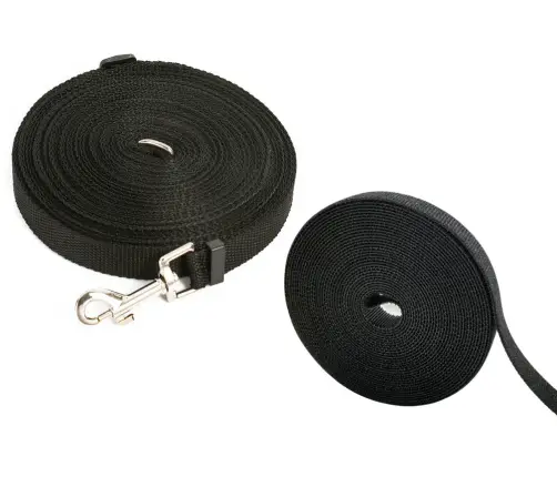 Garuma apmācības pavada ar klipsi – melna, 5m
