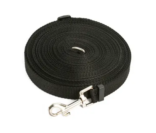 Garuma apmācības pavada ar klipsi – melna, 5m