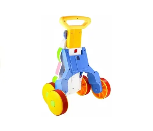 Toddler Baby Push Along Toy Hippo Sounds Rattles Crinkles Mirror