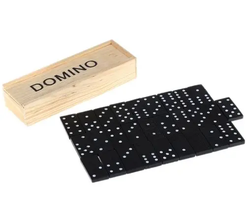 Domino Dominoes Dominos In A Wooden Box 28PCS