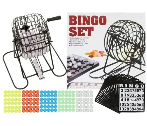 Metal Bingo Game Set Reusable Cards Lottery Machine