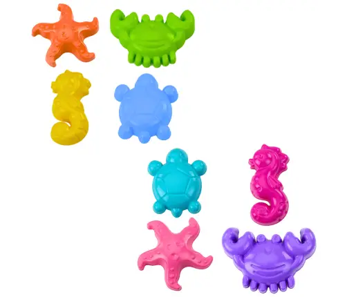 Sea Sand Molds 4 Pieces Crab Turtle Starfish Horse Yellow Green