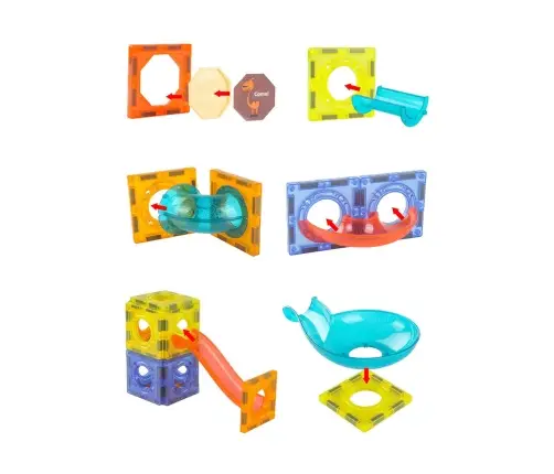 Glowing Slide For Balls Magnetic Blocks 75 Elements